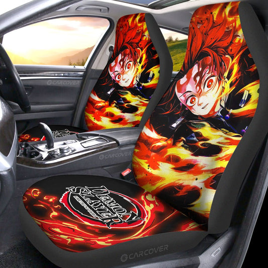 Tanjiro Sun Breathing Car Seat Covers Custom Anime Demon Slayer Car Accessories - Gearcarcover - 2