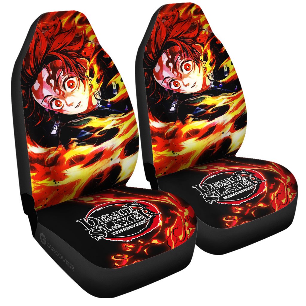 Tanjiro Sun Breathing Car Seat Covers Custom Anime Demon Slayer Car Accessories - Gearcarcover - 3