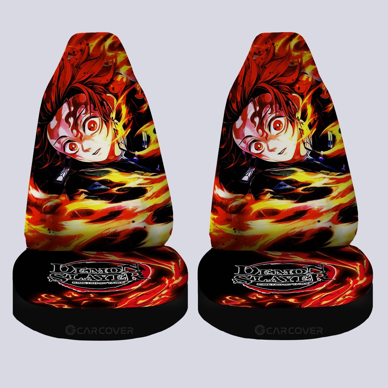 Tanjiro Sun Breathing Car Seat Covers Custom Anime Demon Slayer Car Accessories - Gearcarcover - 4