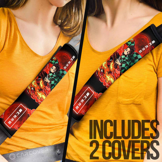 Tanjiro Sun Breathing Seat Belt Covers Custom Demon Slayer Anime Car Accessories - Gearcarcover - 2