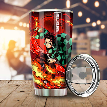 Tanjiro Sun Breathing Tumbler Cup Custom Demon Slayer Anime Car Accessories - Gearcarcover - 1