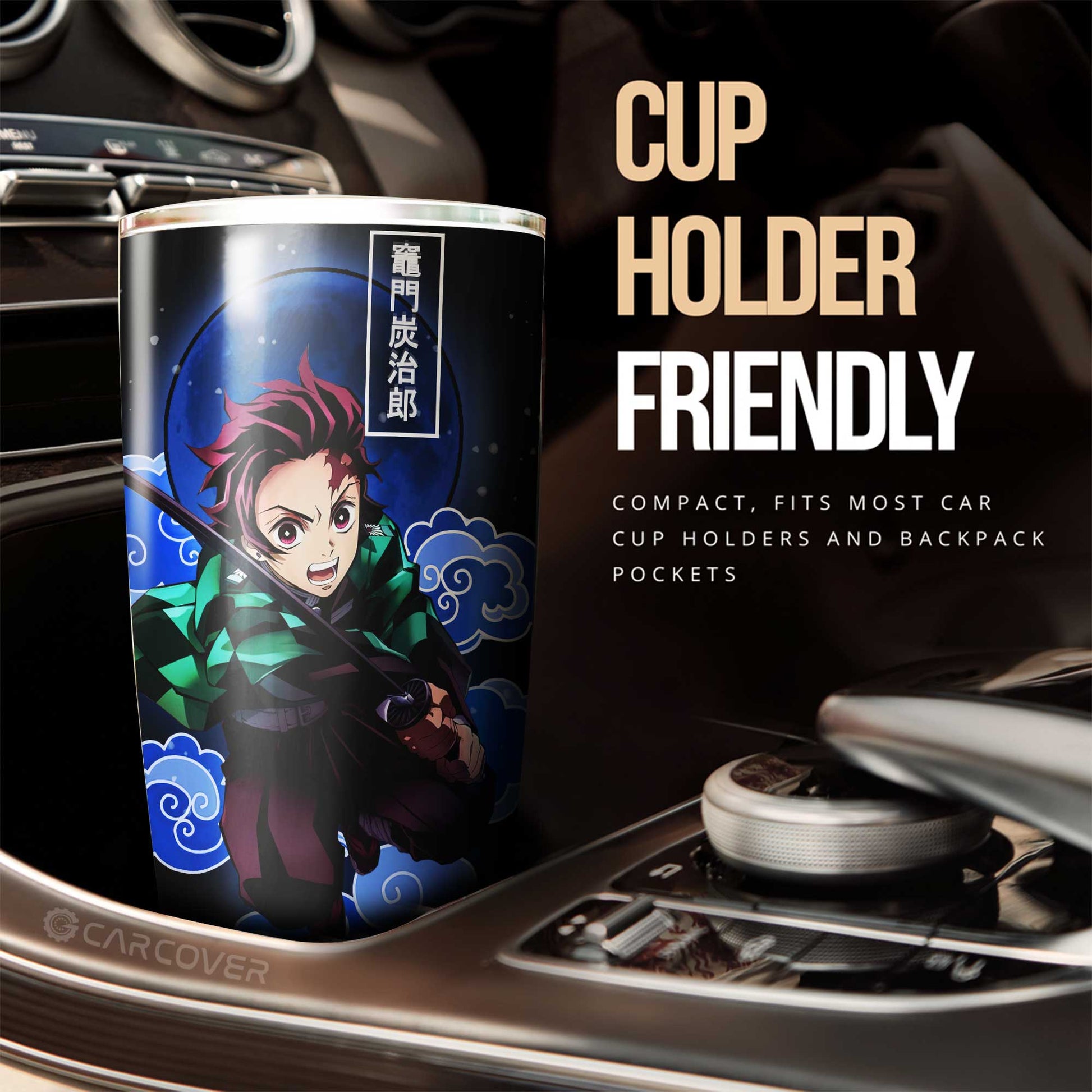 Tanjiro Tumbler Cup Custom Demon Slayer Anime Car Accessories - Gearcarcover - 2