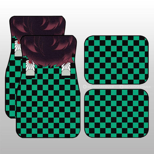 Tanjiro Uniform Car Floor Mats Custom Hairstyle Demon Slayer Anime Car Interior Accessories - Gearcarcover - 1
