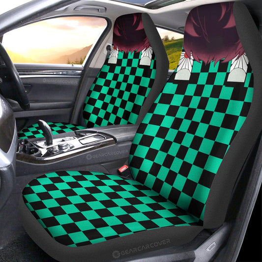 Tanjiro Uniform Car Seat Covers Custom Hairstyle Demon Slayer Anime Car Interior Accessories - Gearcarcover - 2