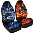 Tanjiro Water And Sun Breathing Skill Car Seat Covers Custom Anime Demon Slayer Car Accessories - Gearcarcover - 3