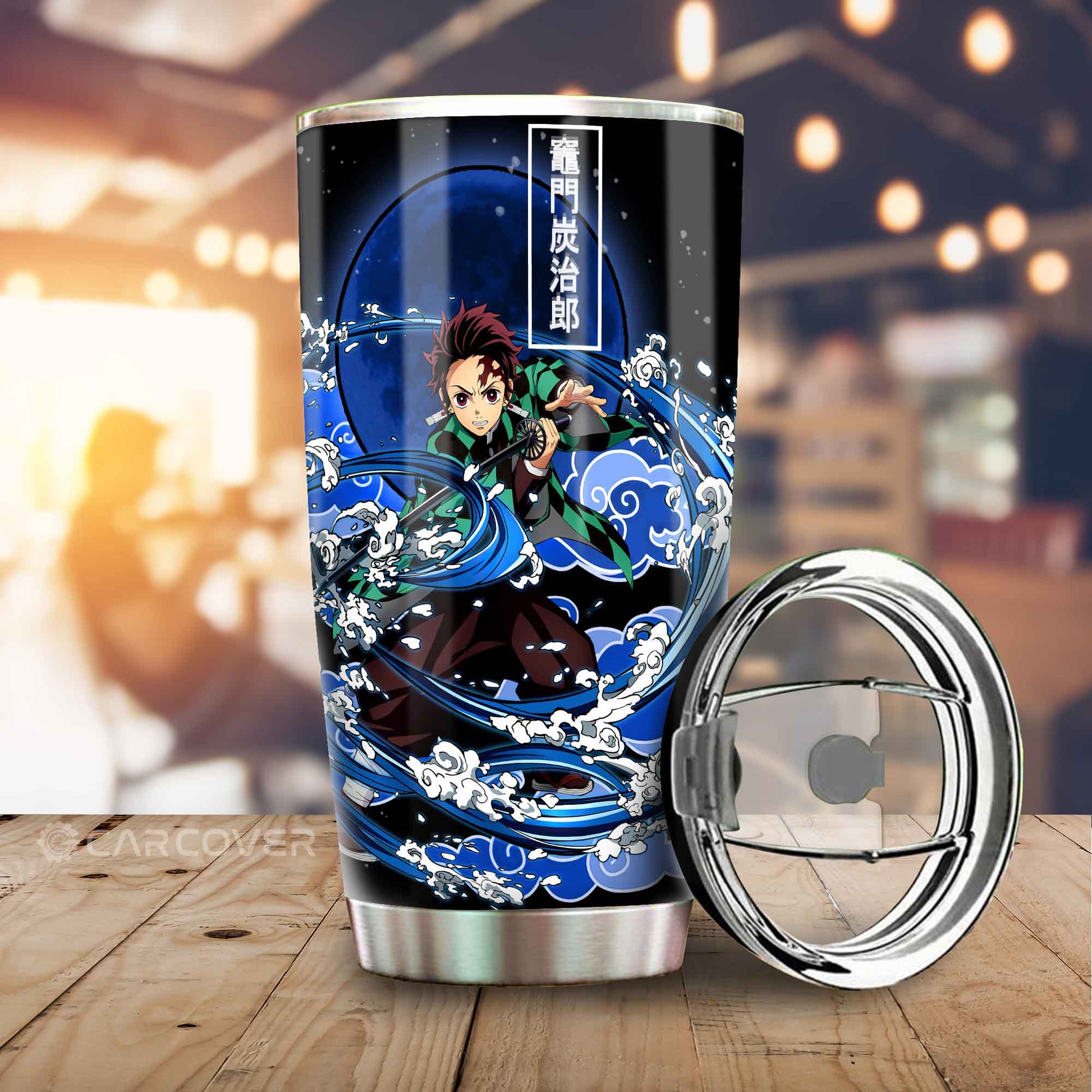 Tanjiro Water And Sun Breathing Skill Tumbler Cup Custom Anime Demon Slayer Car Accessories - Gearcarcover - 2