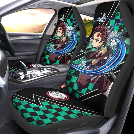 Tanjiro Water Car Seat Covers Custom Breathing Skill Demon Slayer Anime Car Accessories - Gearcarcover - 2