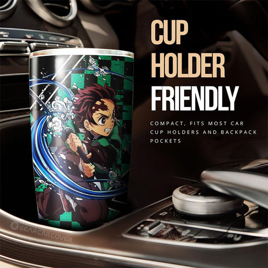 Tanjiro Water Tumbler Cup Custom Breathing Skill Demon Slayer Anime Car Accessories - Gearcarcover - 2