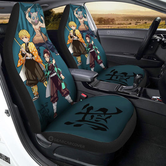 Tanjiro Zenitsu Inosuke Car Seat Covers Custom Demon Slayer Anime Car Accessories - Gearcarcover - 1