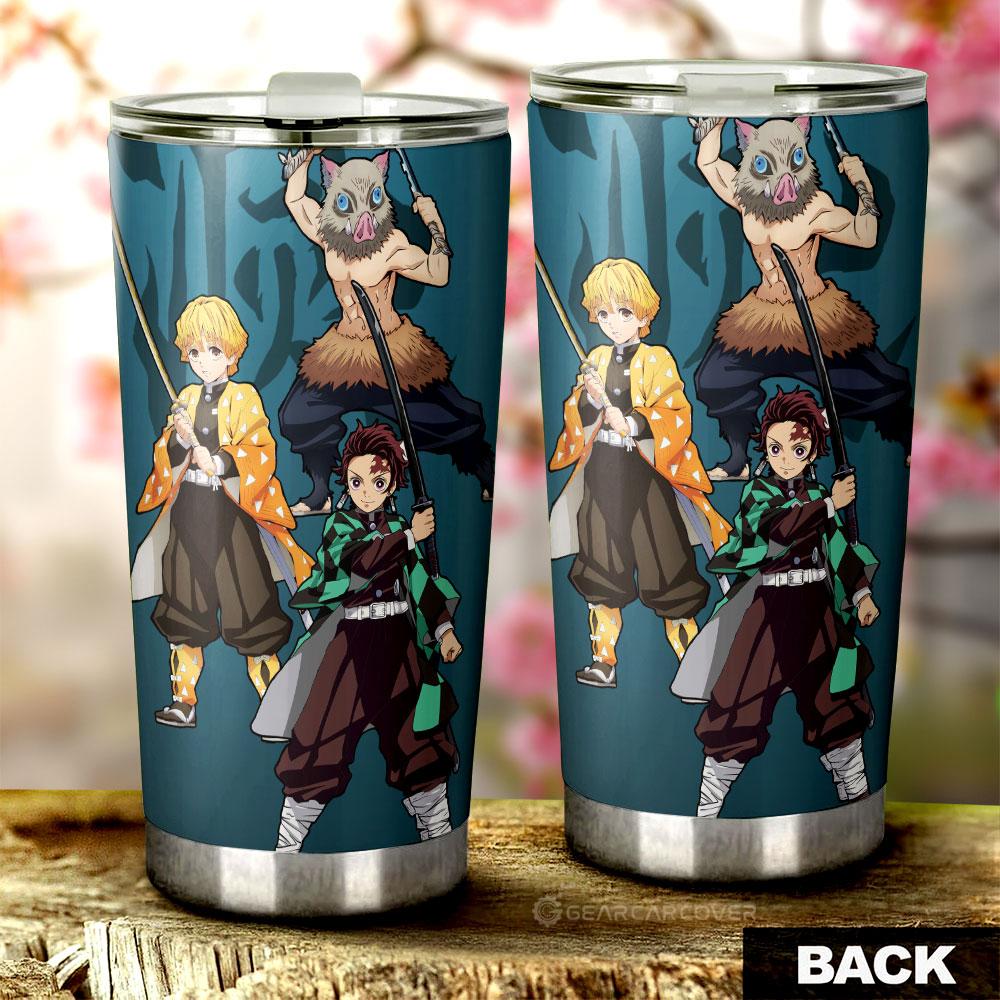 Tanjiro Zenitsu Inosuke Tumbler Cup Custom Demon Slayer Anime Car Accessories - Gearcarcover - 3