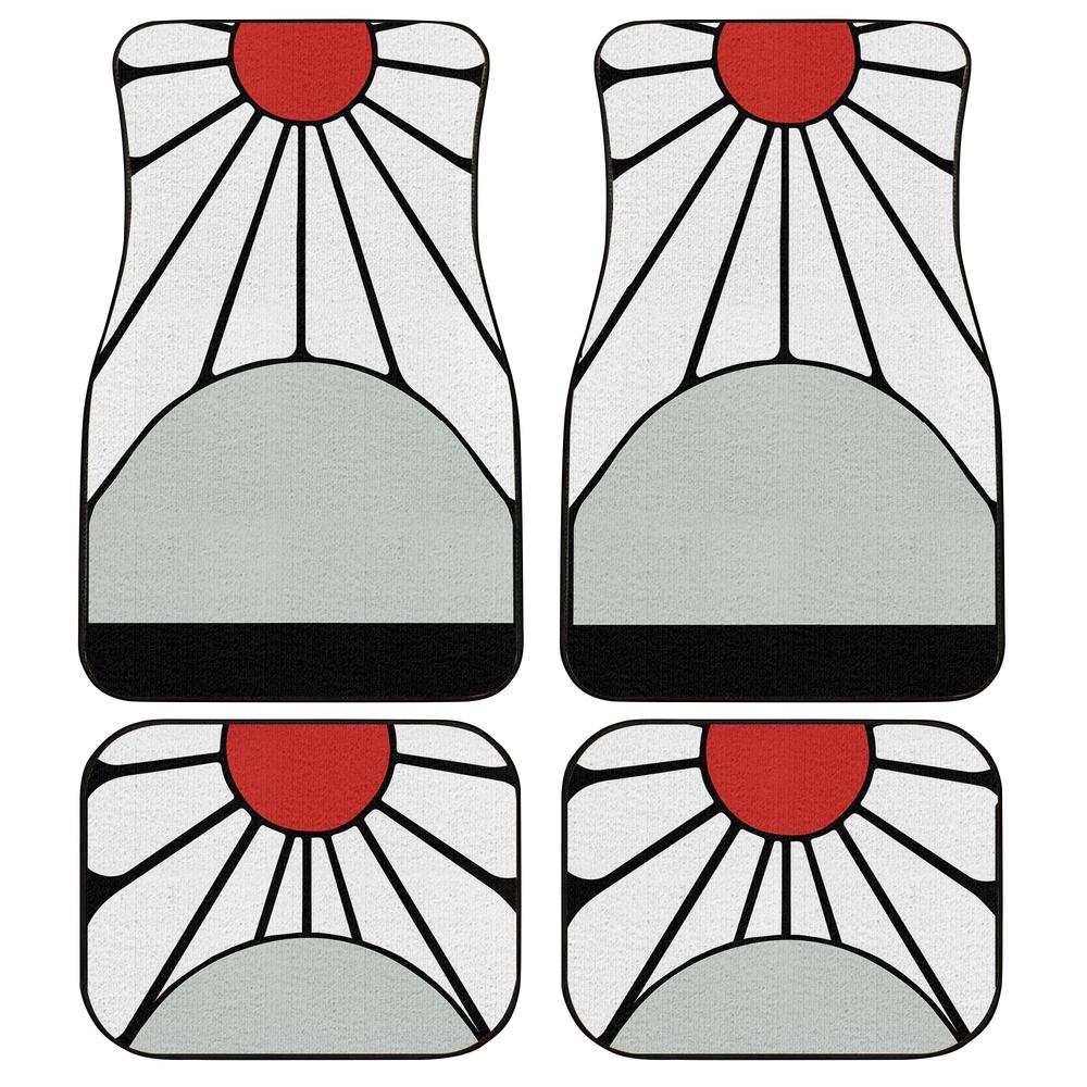 Tanjiro's Hanafuda Earrings Car Floor Mats Custom Demon Slayer Car Accessories - Gearcarcover - 1