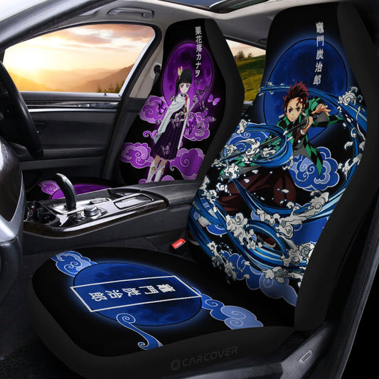 Tanjirou Kamado & Kanao Tsuyuri Car Seat Covers Custom Demon Slayer Anime Car Interior Accessories - Gearcarcover - 2