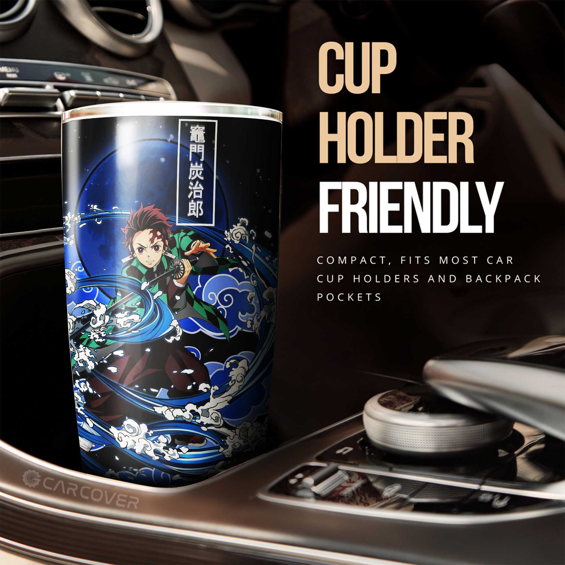 Tanjirou Kamado & Kanao Tsuyuri Tumbler Cup Custom Demon Slayer Anime Car Interior Accessories - Gearcarcover - 3