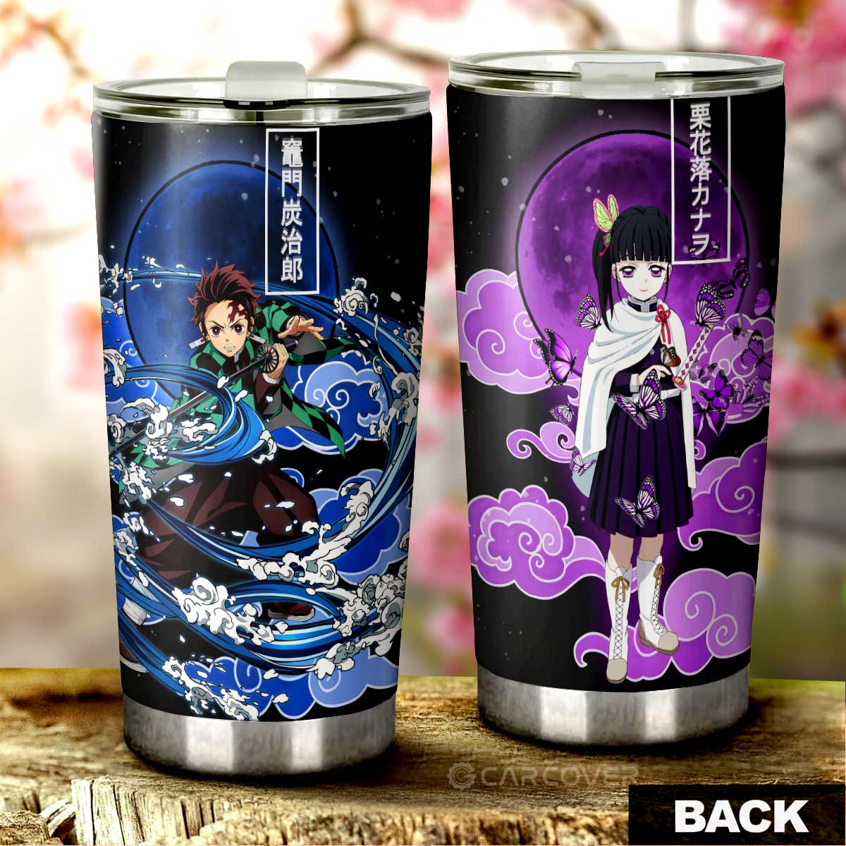 Tanjirou Kamado & Kanao Tsuyuri Tumbler Cup Custom Demon Slayer Anime Car Interior Accessories - Gearcarcover - 1