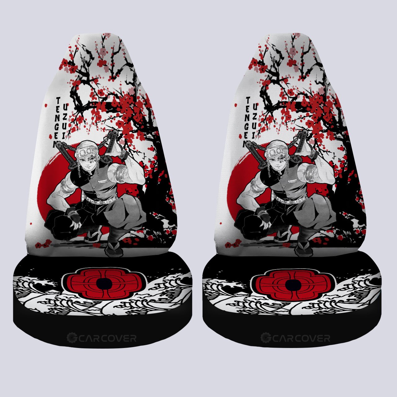 Tengen Car Seat Covers Custom Japan Style Anime Demon Slayer Car Accessories - Gearcarcover - 4