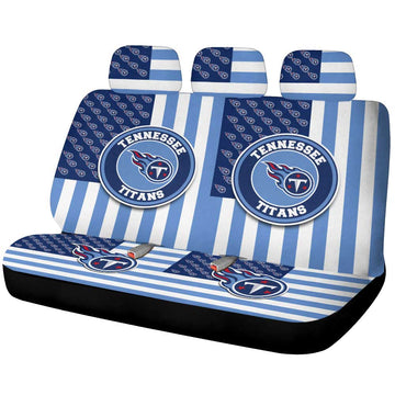 Tennessee Titans Car Back Seat Cover Custom US Flag Style - Gearcarcover - 1