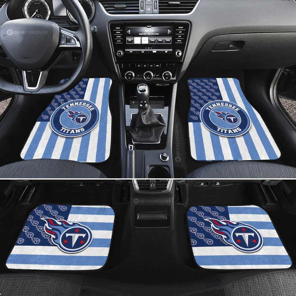 Tennessee Titans Car Floor Mats Custom US Flag Style - Gearcarcover - 2