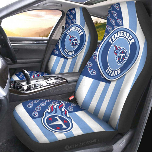 Tennessee Titans Car Seat Covers Custom US Flag Style - Gearcarcover - 2