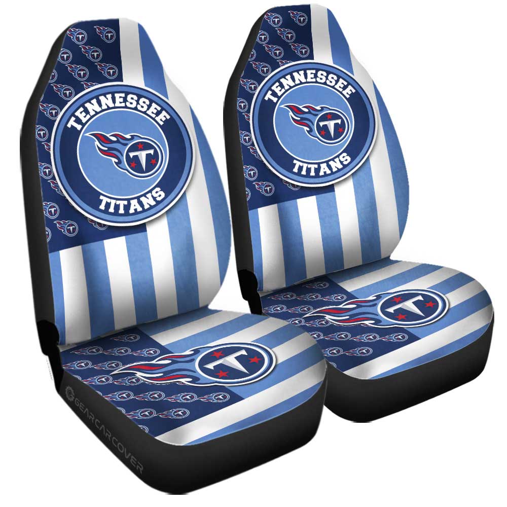 Tennessee Titans Car Seat Covers Custom US Flag Style - Gearcarcover - 3