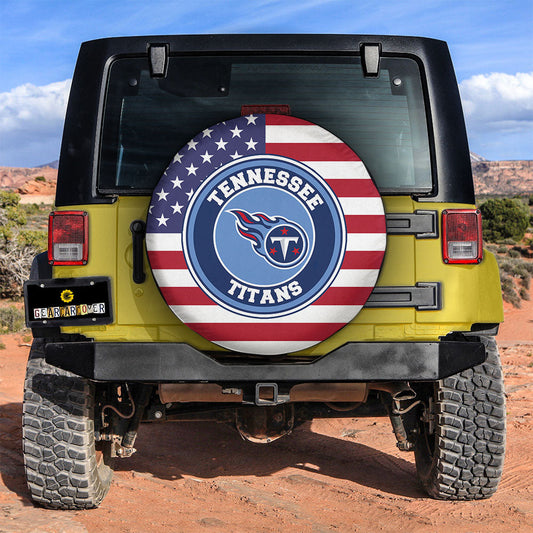 Tennessee Titans Spare Tire Covers Custom US Flag Style - Gearcarcover - 2