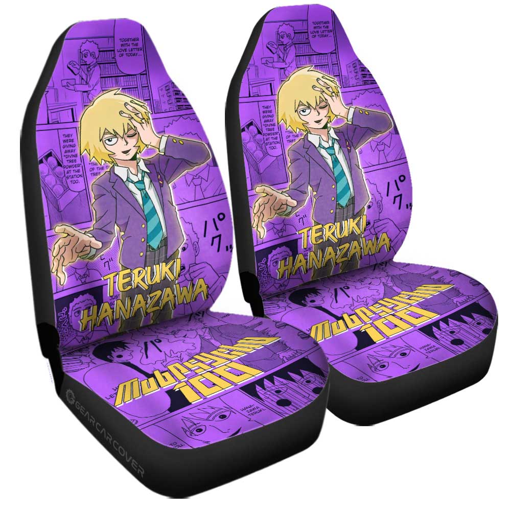 Teruki Hanazawa Car Seat Covers Custom Mob Pyscho 100 Anime Mix Manga - Gearcarcover - 3