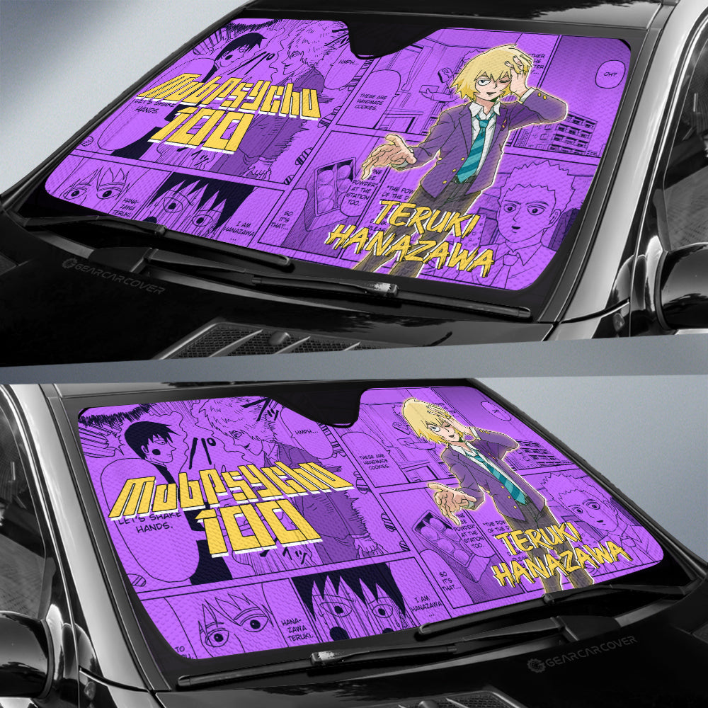 Teruki Hanazawa Car Sunshade Custom Mob Pyscho 100 Anime Mix Manga - Gearcarcover - 2