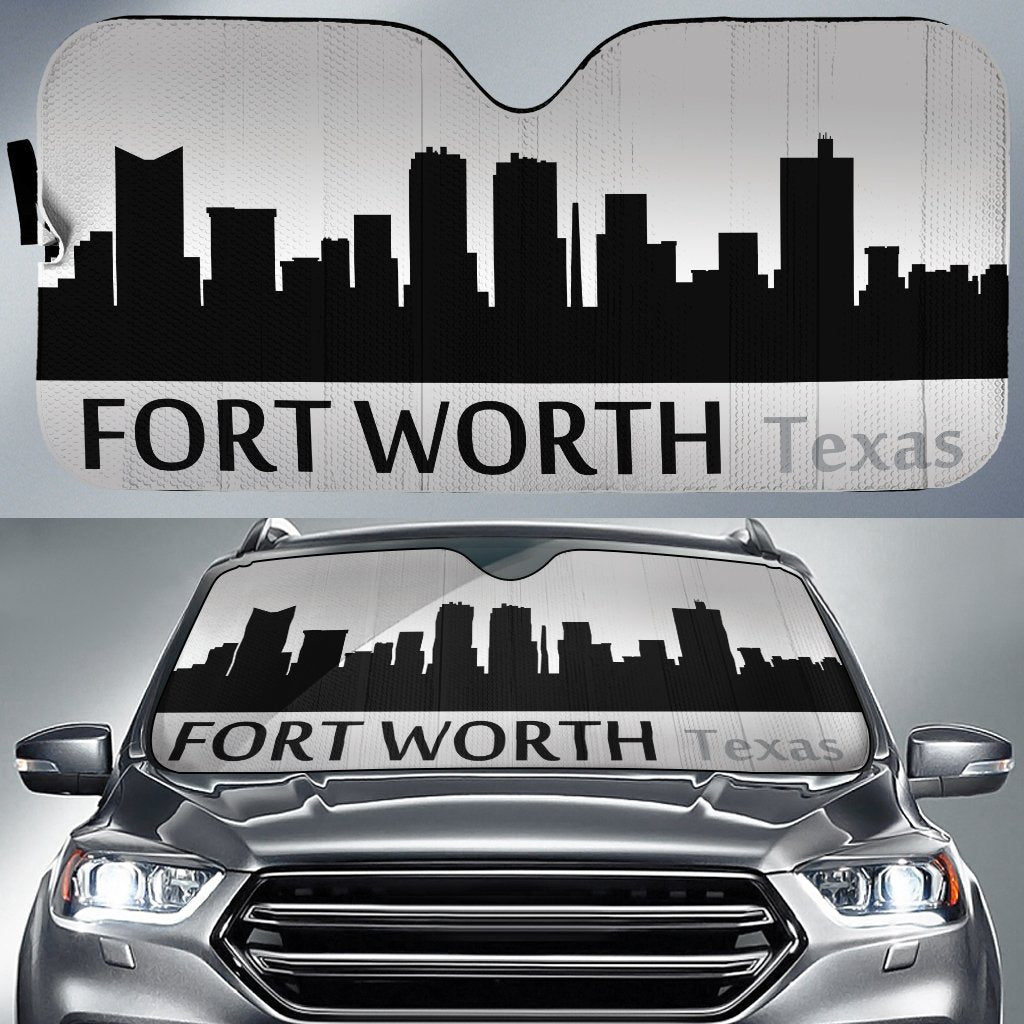 Texas Fort Worth Skyline Car Sunshade Custom Car Accessories - Gearcarcover - 1
