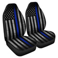 The Thin Blue Line Car Seat Covers Custom American Flag Car Accessories Meaningful For Police Dad - Gearcarcover - 4