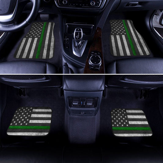 Thin Green Line US Flag Car Floor Mats Custom Support Border Patrol Car Accessories - Gearcarcover - 1