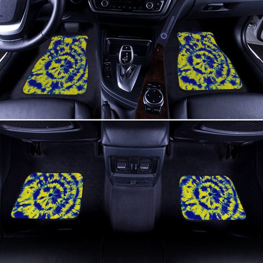 Tie Dye Car Floor Mats Custom Blue and Yellow Hippie Car Accessories - Gearcarcover - 2