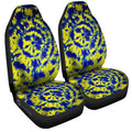 Tie Dye Car Seat Covers Custom Blue and Yellow Hippie Car Accessories - Gearcarcover - 3