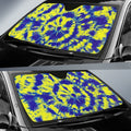 Tie Dye Car Sunshade Custom Blue and Yellow Hippie Car Accessories - Gearcarcover - 2