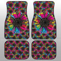 Tie Dye Leopard Sunflower Car Floor Mats Custom Car Accessories - Gearcarcover - 2