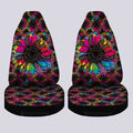 Tie Dye Leopard Sunflower Car Seat Covers Custom Car Accessories - Gearcarcover - 4