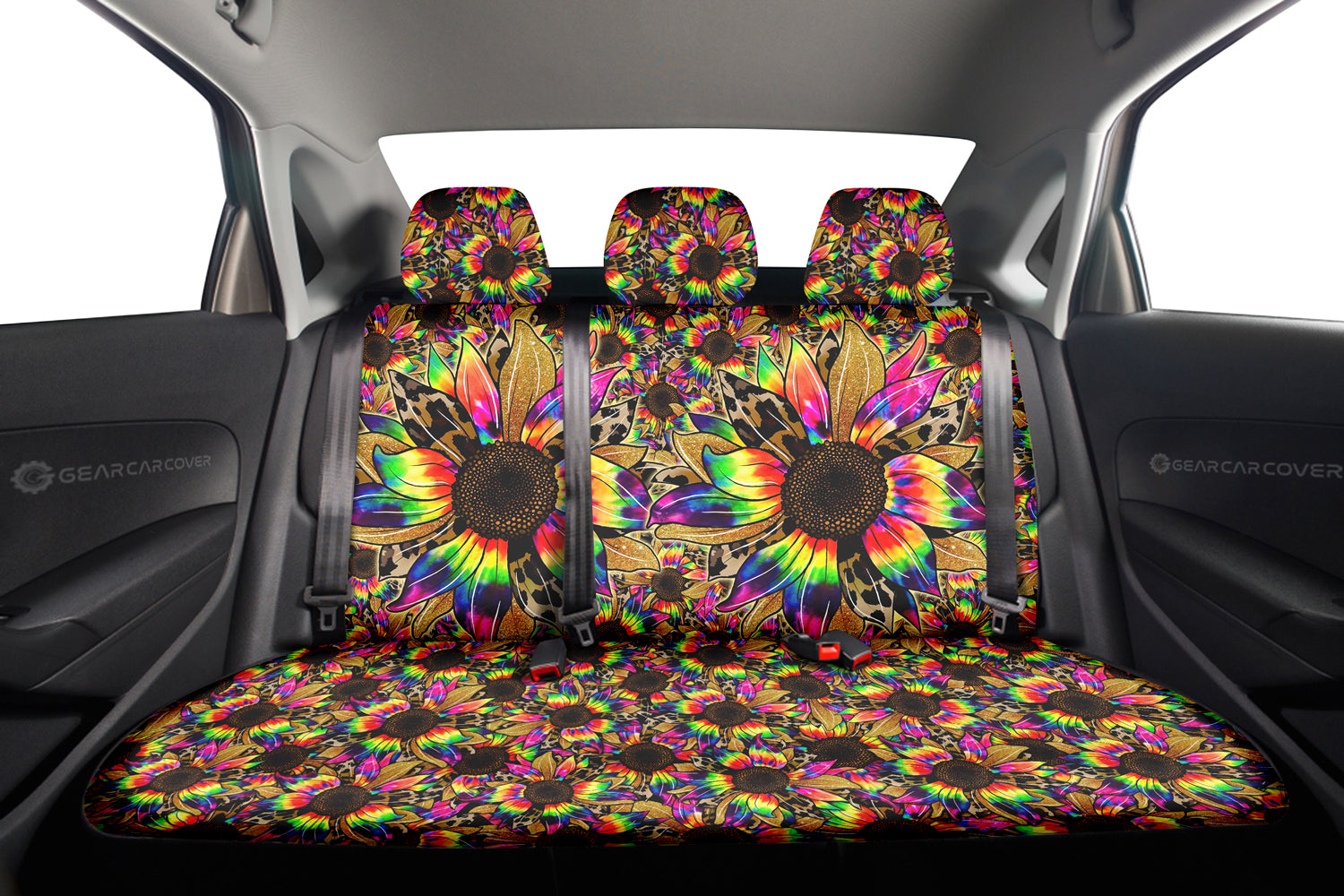 Tie Dye Sunflower Car Back Seat Cover Custom Car Accessories - Gearcarcover - 2