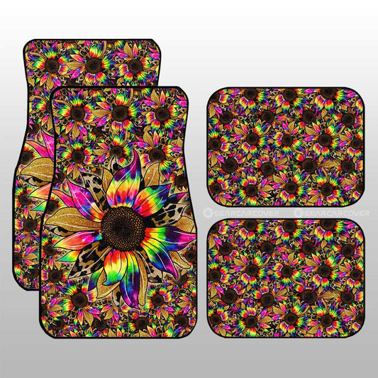 Tie Dye Sunflower Car Floor Mats Custom Car Accessories - Gearcarcover - 1