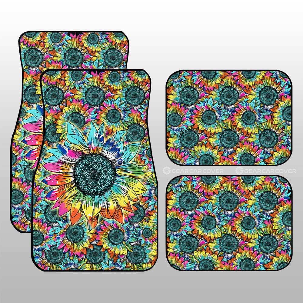 Tie Dye Sunflower Car Floor Mats Custom - Gearcarcover - 3