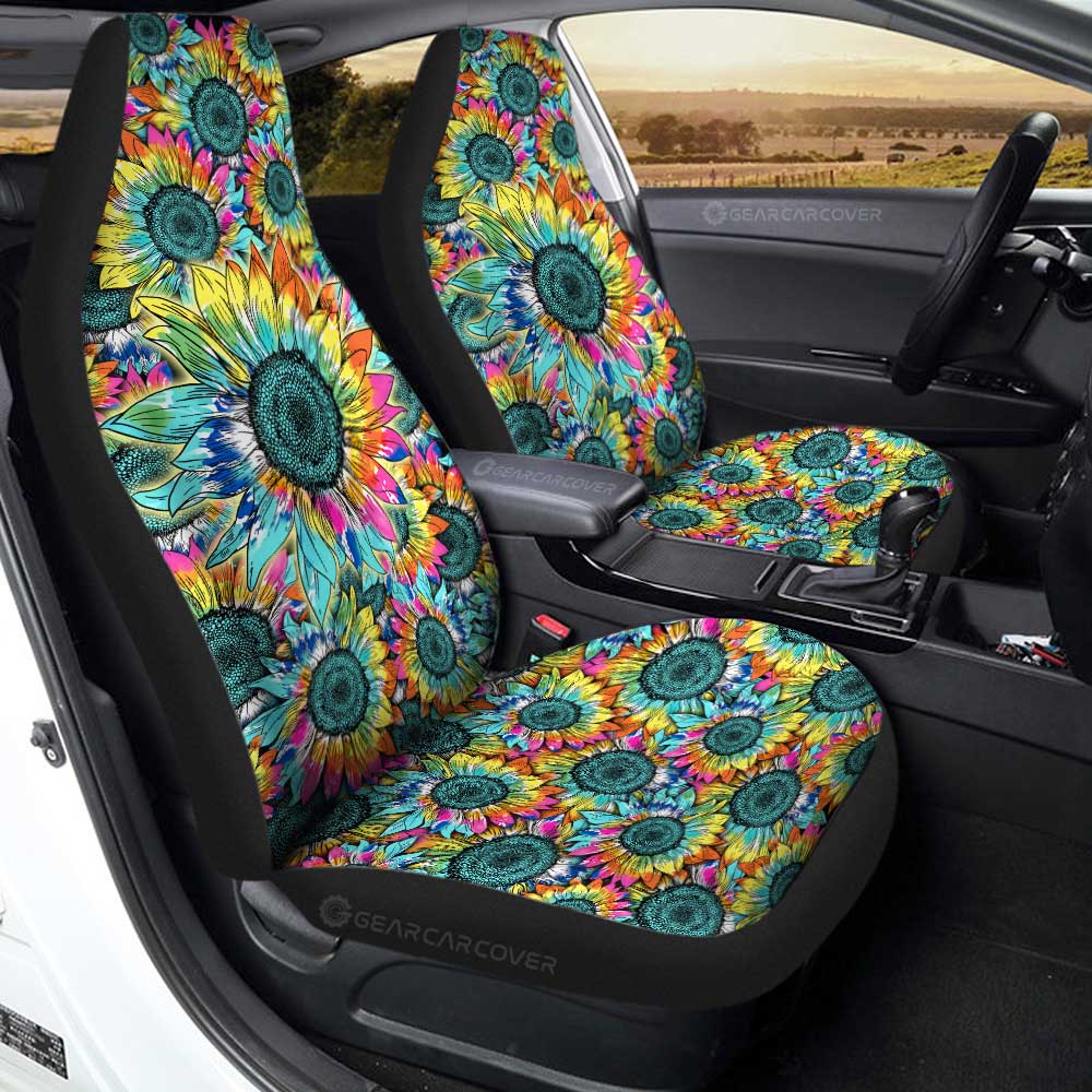 Tie Dye Sunflower Car Seat Covers Custom - Gearcarcover - 3
