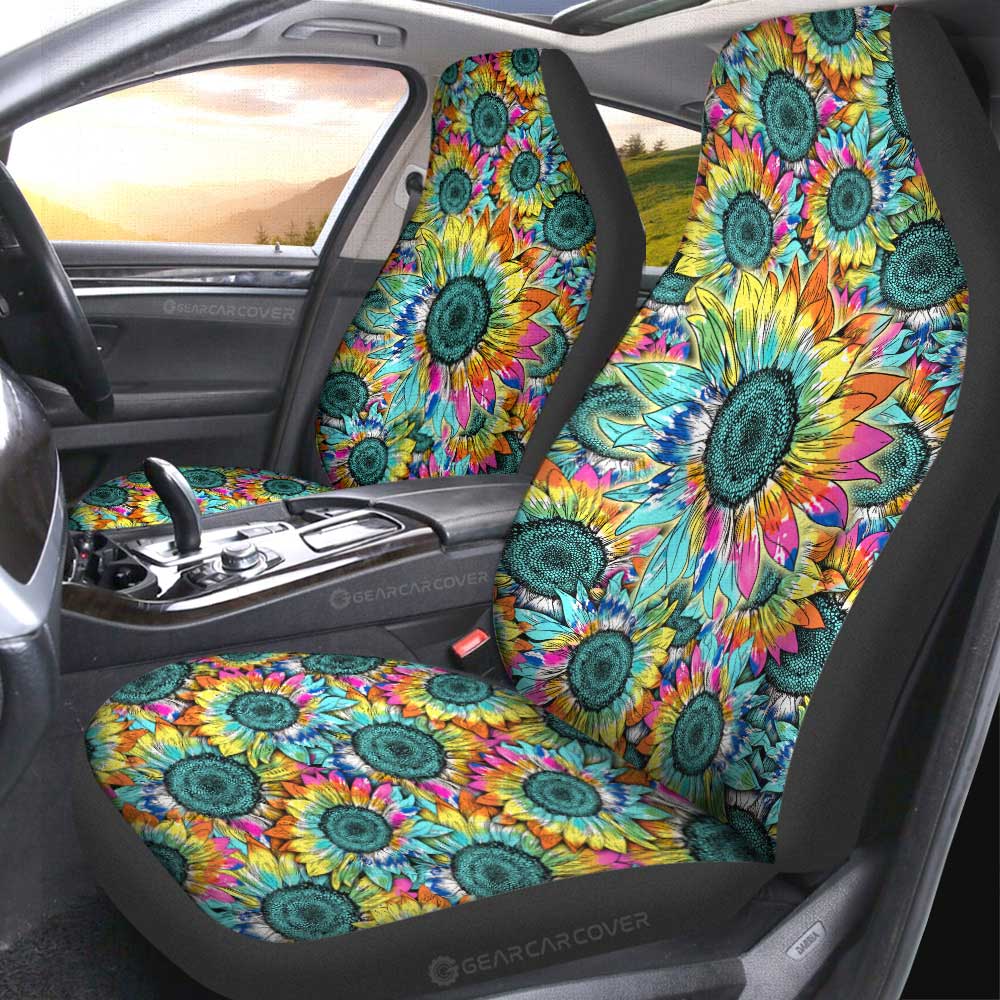 Tie Dye Sunflower Car Seat Covers Custom - Gearcarcover - 4