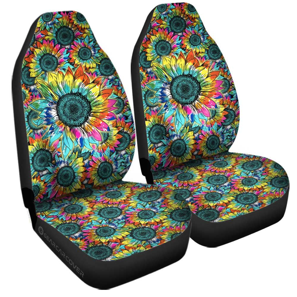 Tie Dye Sunflower Car Seat Covers Custom - Gearcarcover - 1