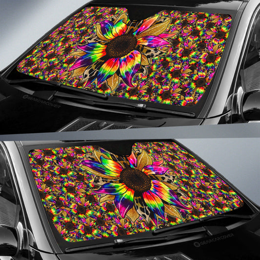 Tie Dye Sunflower Car Sunshade Custom Car Accessories - Gearcarcover - 2