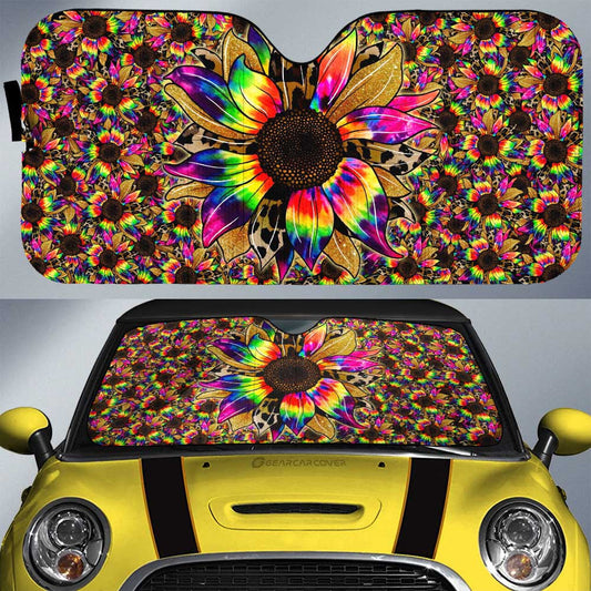 Tie Dye Sunflower Car Sunshade Custom Car Accessories - Gearcarcover - 1