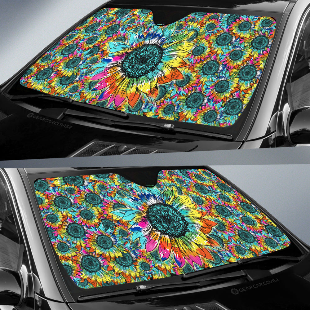 Tie Dye Sunflower Car Sunshade Custom Car Decoration - Gearcarcover - 2