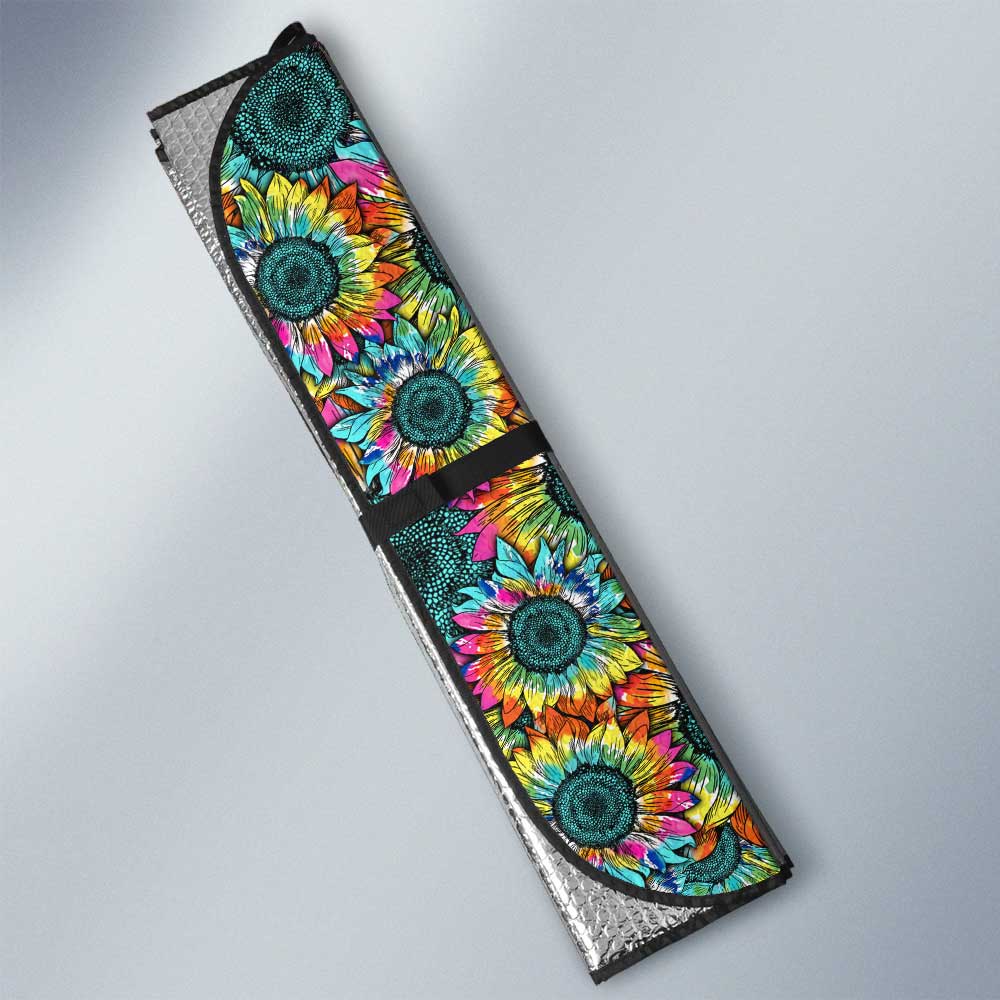 Tie Dye Sunflower Car Sunshade Custom Car Decoration - Gearcarcover - 3