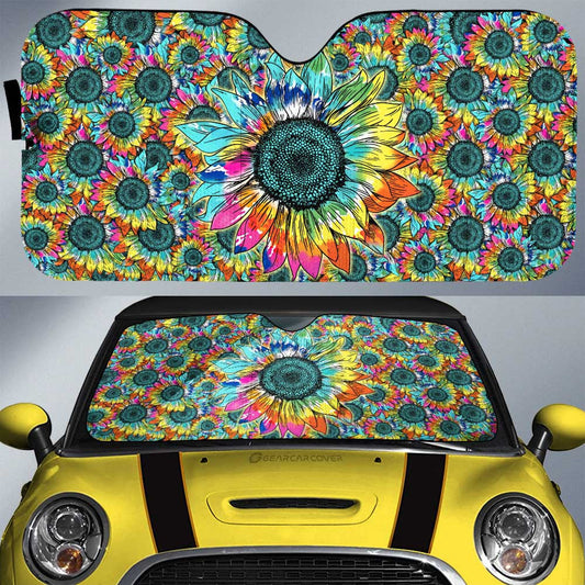 Tie Dye Sunflower Car Sunshade Custom Car Decoration - Gearcarcover - 1