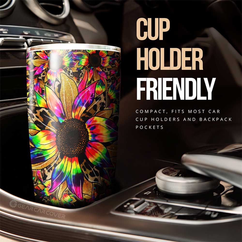 Tie Dye Sunflower Tumbler Cup Custom Car Accessories - Gearcarcover - 2
