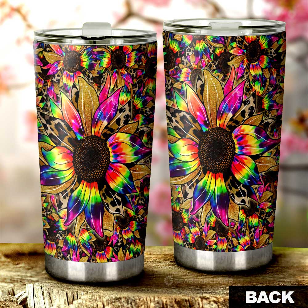 Tie Dye Sunflower Tumbler Cup Custom Car Accessories - Gearcarcover - 3