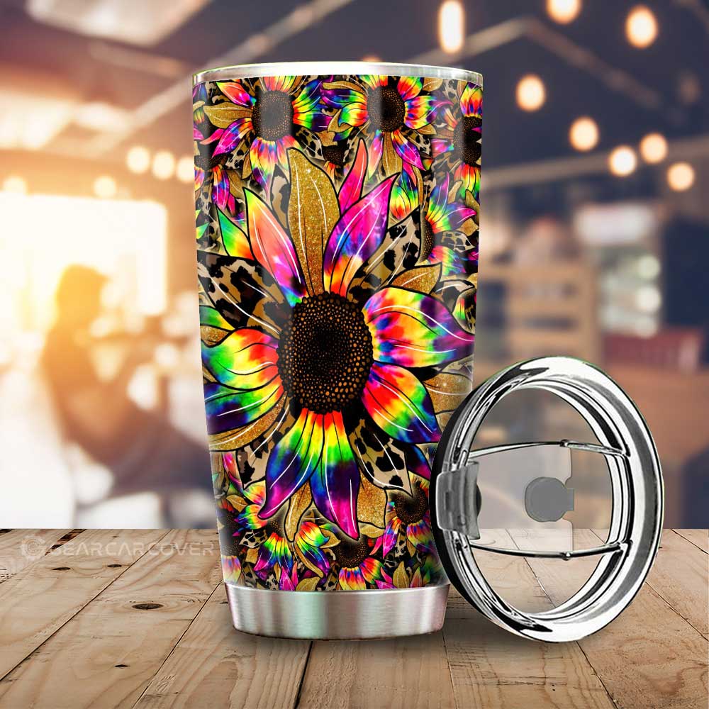 Tie Dye Sunflower Tumbler Cup Custom Car Accessories - Gearcarcover - 1