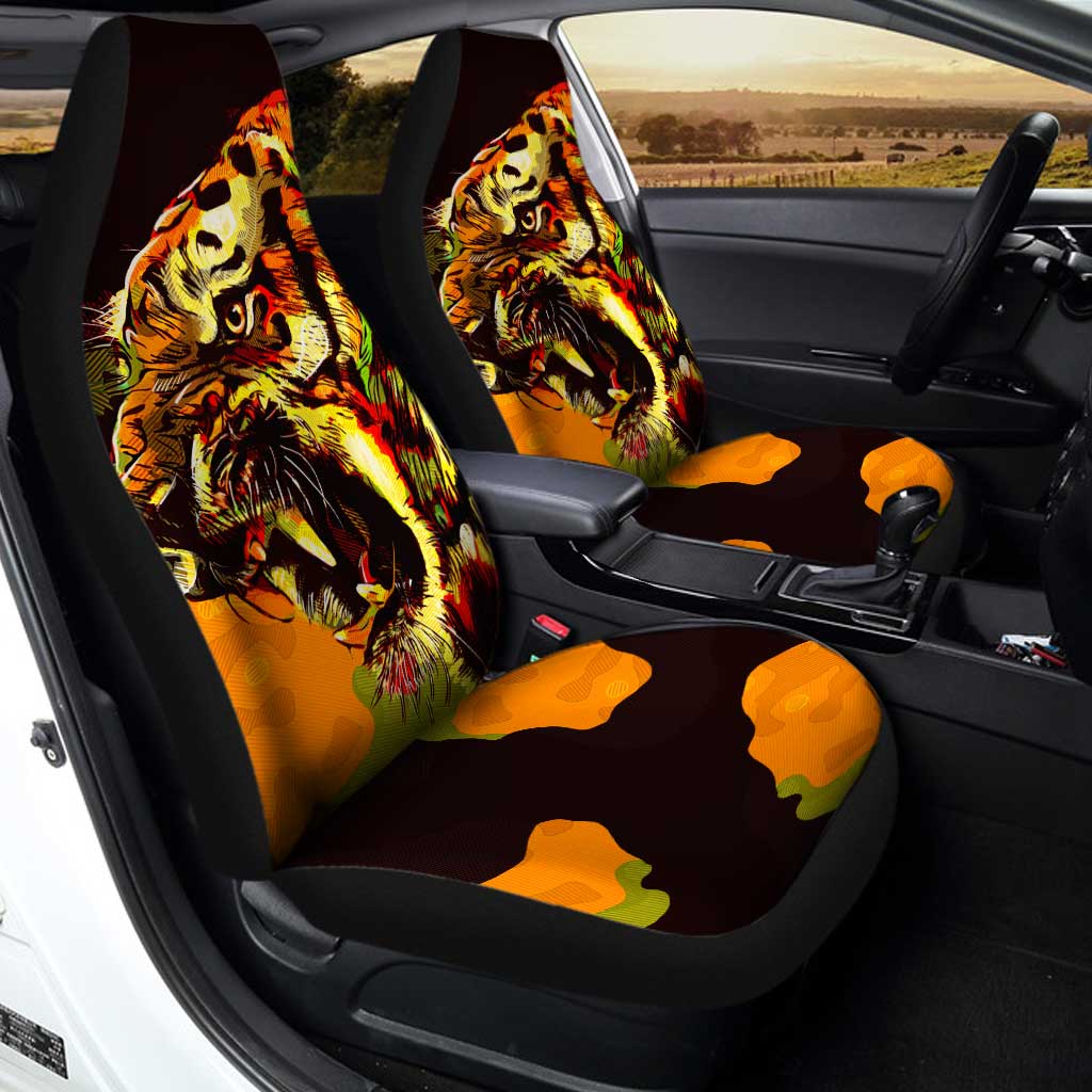 Tiger Car Seat Covers Custom Wild Animal Car Accessories - Gearcarcover - 2