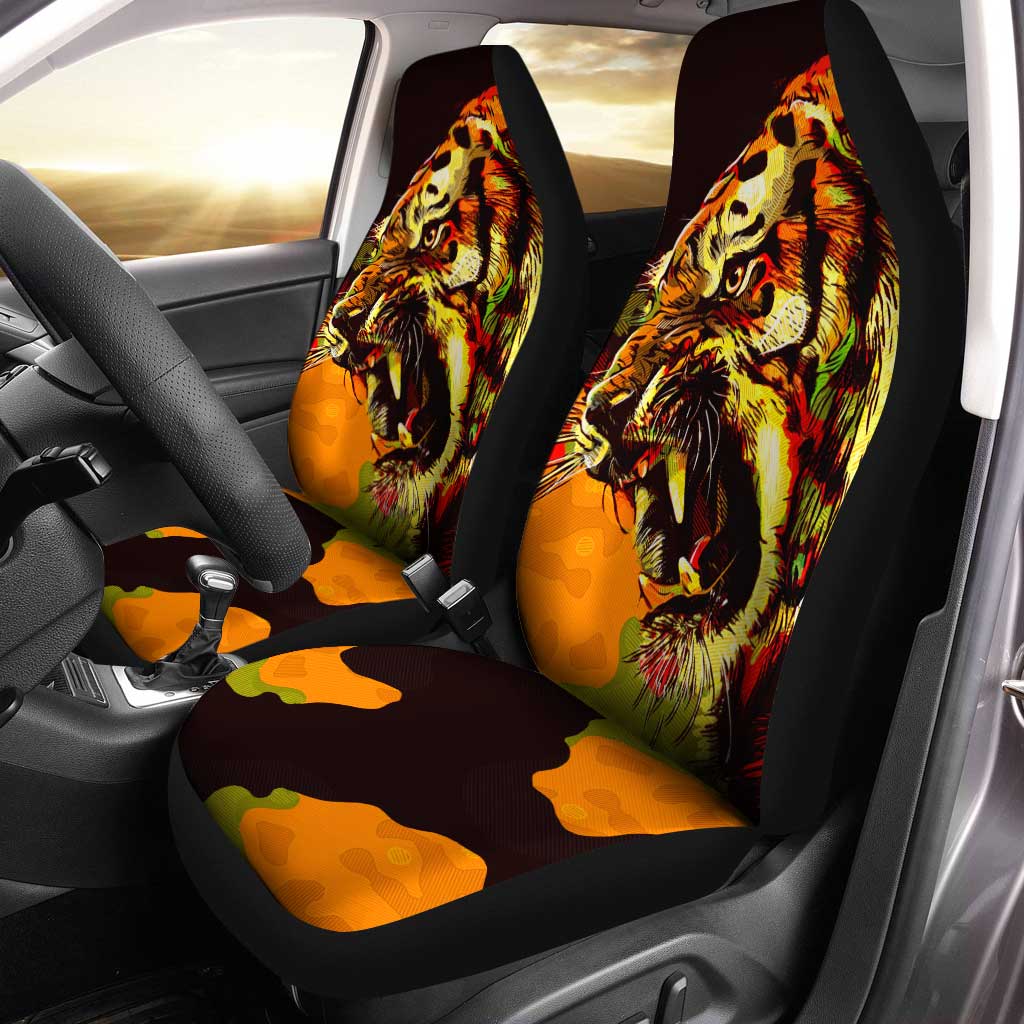 Tiger Car Seat Covers Custom Wild Animal Car Accessories - Gearcarcover - 1